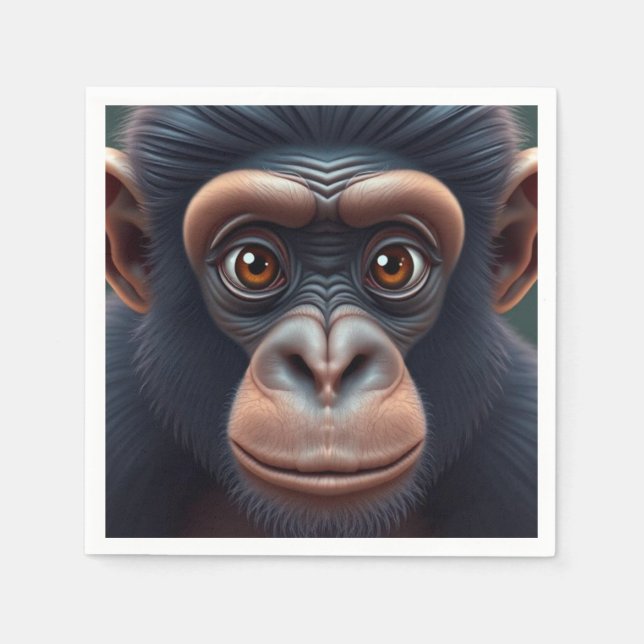 Servilleta De Papel Retrato satírico de Chimpanzee Anime (Anverso)