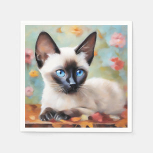 Servilleta De Papel Retrato siamés impresionista