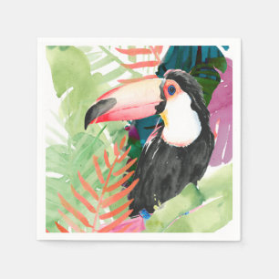 Servilleta De Papel Retrato táctil con hojas tropicales