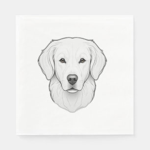 Servilleta De Papel Retriever dorado minimalista
