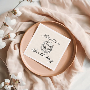 Servilleta De Papel Retro 40.ª Mano Dibujó Pastel cuarenta Divertido C