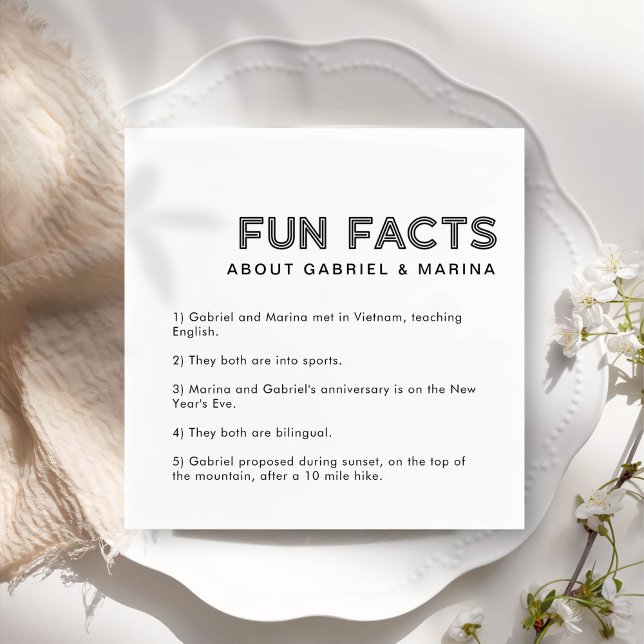 Servilleta De Papel Retro 5 Fact Boda (Subido por el creador)
