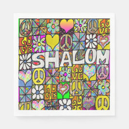 Servilleta De Papel Retro 60 Psicodelic Shalom LOVE Paper Napkins
