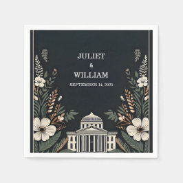 Servilleta De Papel Retro 70s 80s Rápido negrita Boho Courthouse Boda