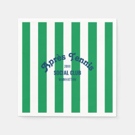 Servilleta De Papel Retro Après Tennis Social Club Green Stripe 