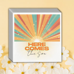 Servilleta De Papel Retro Aquí Viene El Baby Shower Del Hijo