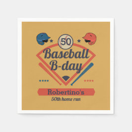Servilleta De Papel Retro Baseball B-Day Men's 50th Birthday