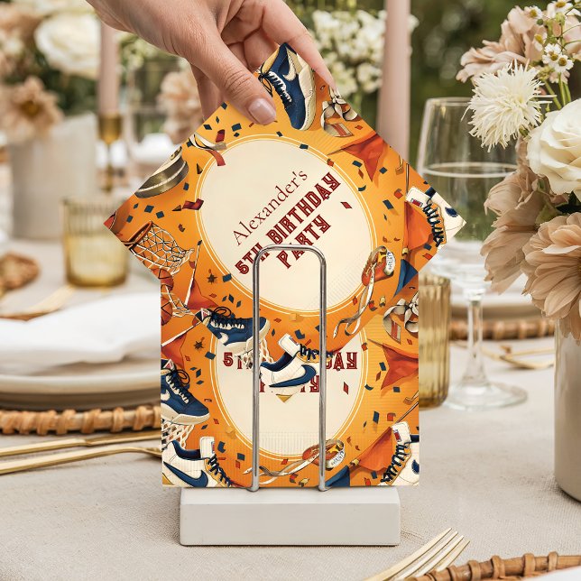 Servilleta De Papel Retro Basketball Court Birthday (Subido por el creador)