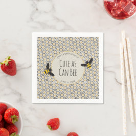 Servilleta De Papel Retro Bees y Honeycomb Baby Shower