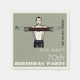 Servilleta De Papel Retro Bodybuilding 70th Birthday Party P Napkin