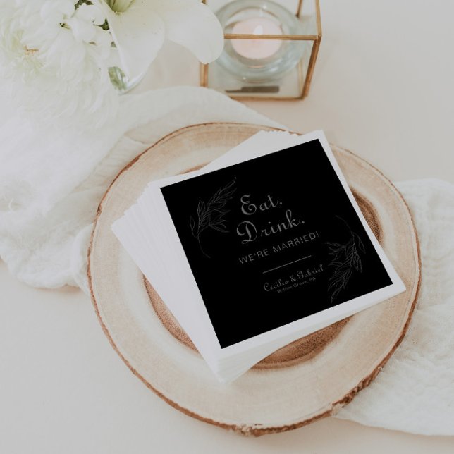 Servilleta De Papel Retro Boho come bebida Somos Bodas casados (Subido por el creador)