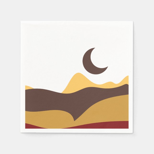 Servilleta De Papel Retro Boho Moon (Anverso)