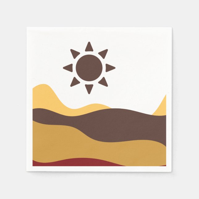 Servilleta De Papel Retro Boho Sun (Anverso)