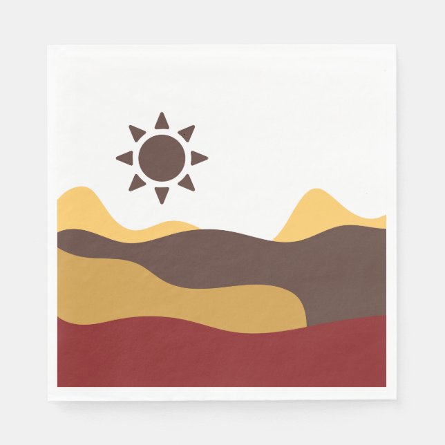 Servilleta De Papel Retro Boho Sun (Anverso)