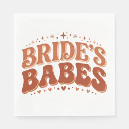 Servilleta De Papel Retro Bride's Babes Terracotta Despedida de Solter