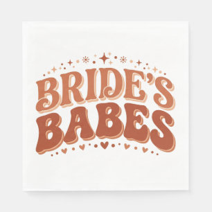 Servilleta De Papel Retro Bride's Babes Terracotta Despedida de Solter