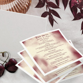 Servilleta De Papel Retro Burgundy Elegant Ivory Wedding Fun Facts  