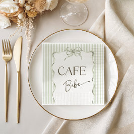 Servilleta De Papel Retro Cafe Bebe Neutral Bow Coffee Baby Shower