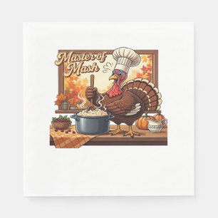 Servilleta De Papel Retro Chef Turkey Thankding Classic T-Shirt