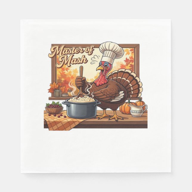 Servilleta De Papel Retro Chef Turkey Thankding Classic T-Shirt (Anverso)