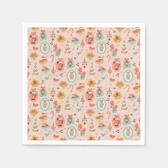 Servilleta De Papel Retro Christmas Napkins (Anverso)
