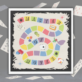 Servilleta De Papel Retro Colorful Board Game Master of Moves Napkins