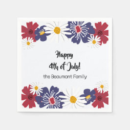 Servilleta De Papel Retro Cuarto de Julio Cocktail Fiesta