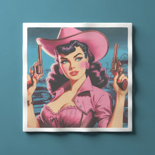 Servilleta De Papel Retro Cute Cowgirl