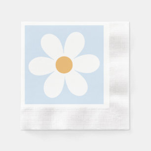 Servilleta De Papel Retro daisy boho azul