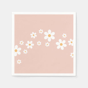 Servilleta De Papel Retro Daisy Groovy Rosa floral