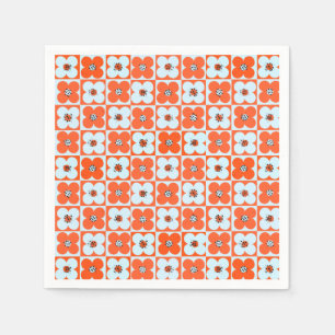 Servilleta De Papel Retro Daisy Naranja de papel con control Napkin