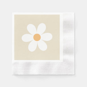 Servilleta De Papel Retro daisy tan boho