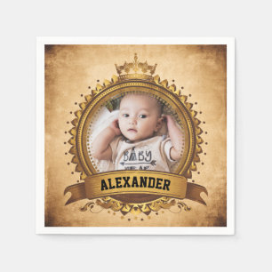 Servilleta De Papel Retro de cosecha personalizada de fotos de cumplea