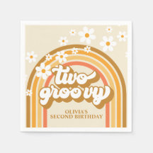 Retro Dos GroovY Arcoíris Marrón Naranja Cumpleaño