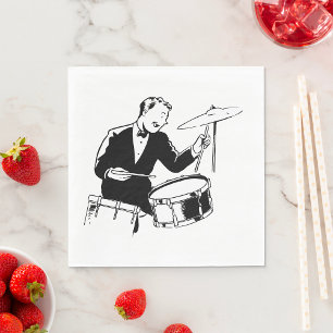Servilleta De Papel Retro Drummer