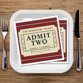 Servilleta De Papel Retro El Equipo Ganador Admite Dos Bodas