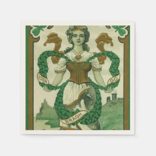 Servilleta De Papel Retro - Erin Go Braugh. Felicitaciones del Día de 