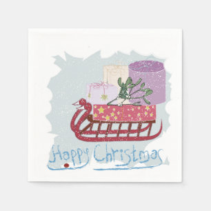 Servilleta De Papel Retro. Feliz Navidad!