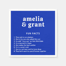 Servilleta De Papel Retro Font Royal Blue Moderno Boda