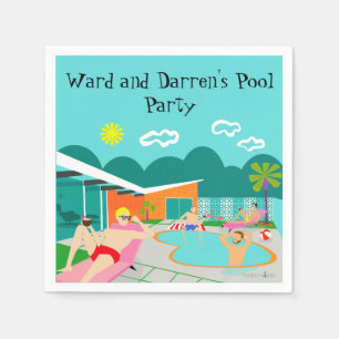 Servilleta De Papel Retro Gay Pool Fiesta Papel Napkin