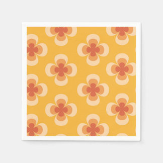 Servilleta De Papel Retro Geo 70s Florales Groovy sobre Ámbar