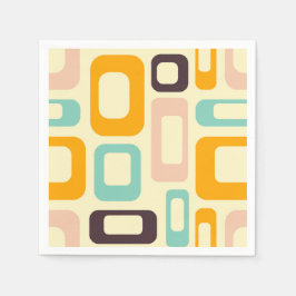 Servilleta De Papel Retro geometric pattern in light beige background