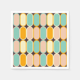 Servilleta De Papel Retro geometric pattern with vertical ovals
