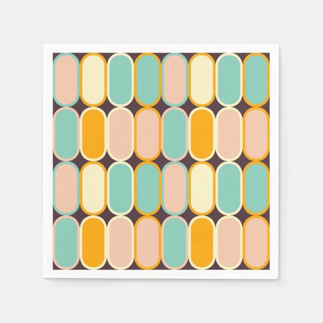 Servilleta De Papel Retro geometric pattern with vertical ovals (Anverso)