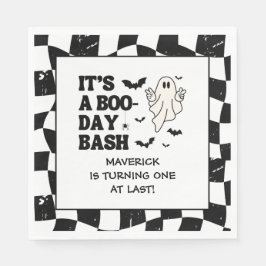 Servilleta De Papel Retro Ghost One Halloween Boy 1st Birthday