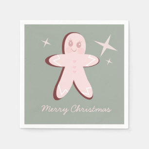 Servilleta De Papel Retro Gingerbread Cookies Groovy Navidades