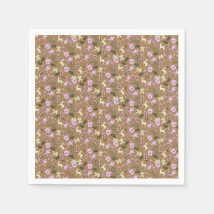 Servilleta De Papel Retro Gingerbread Deer Candycane trata a Navidades