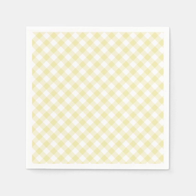 Servilleta De Papel Retro Gingham Butter Yellow (Anverso)