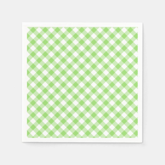 Servilleta De Papel Retro Gingham Spring Green (Anverso)