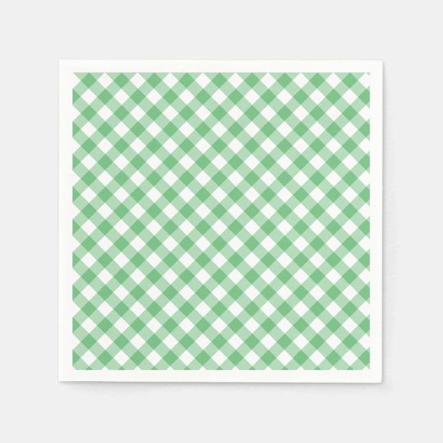Servilleta De Papel Retro Gingham Summer Green (Anverso)